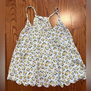 LA Hearts, small, floral, tank top, scalloped edges